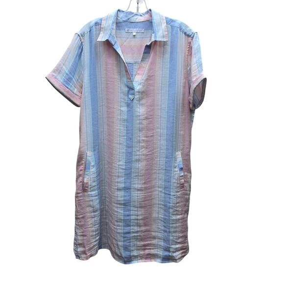 Southern Tide Kamryn Resort Stripe Shirt Dress Preppy Beach Multicolor SZ Large - Picture 1 of 6